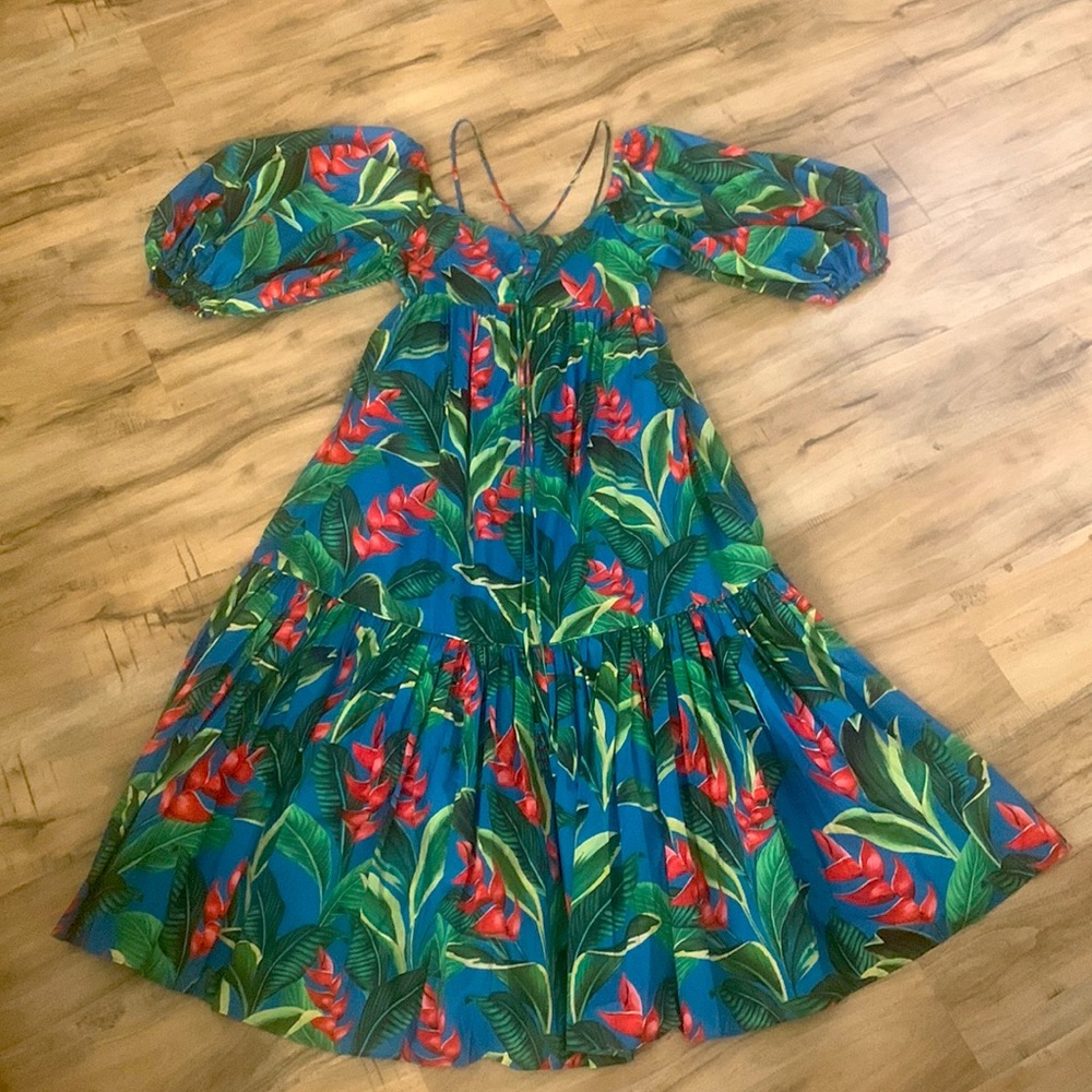 NWT FARM Rio Dream Garden Midi Dress - Picture 4 of 7